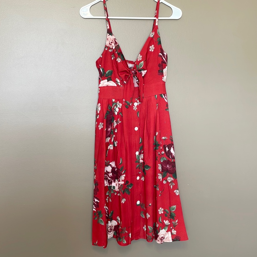 Red floral sundress size small